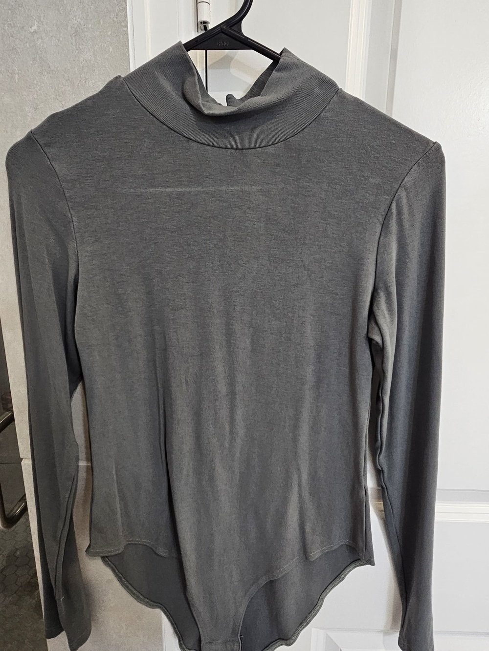Women’s Long Sleeve Mock Neck Top - Gray